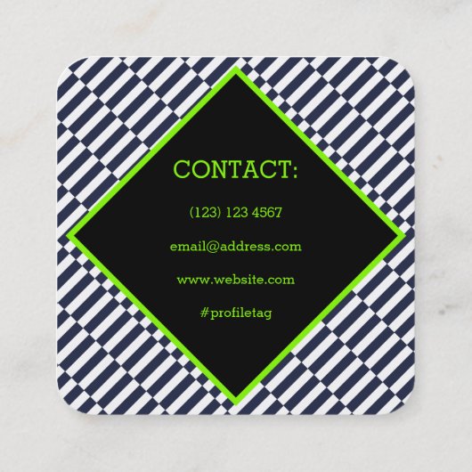 モダンの抽象的で幾何学的で進歩的なスタイル スクエア名刺 (裏面)