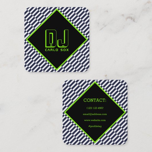 モダンの抽象的で幾何学的で進歩的なスタイル スクエア名刺 (正面/裏面)