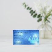 モダンの抽象的で青いオフィスの名刺 名刺 (スタンド正面)