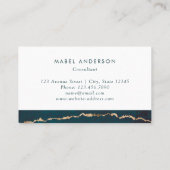 モダンの抽象的で青いガソリン金ぱく 名刺 (裏面)