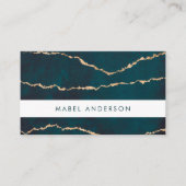 モダンの抽象的で青いガソリン金ぱく 名刺 (正面)