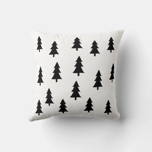 モダンの抽象的で黒い木のスカンジナビアのスタイル クッション (裏面)