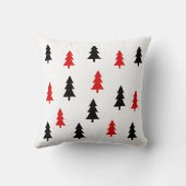 モダンの抽象的で黒く赤い木のスカンジナビアのスタイル クッション (裏面)