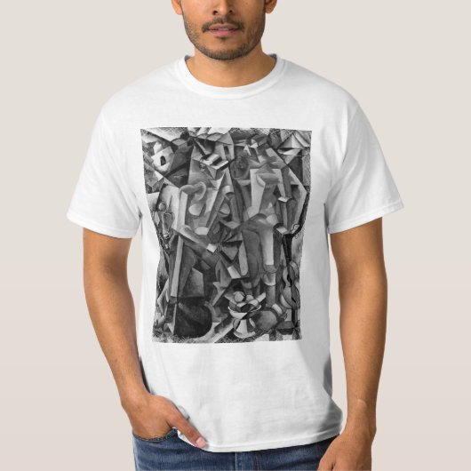 モダンの抽象的なキュービズムの絵画のワイシャツ Tシャツ (正面)