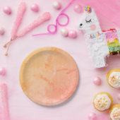 モダンの抽象的なピンク、のモモ黄色い ペーパープレート (パーティー)