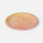 モダンの抽象的なピンク、のモモ黄色い ペーパープレート (アングル)