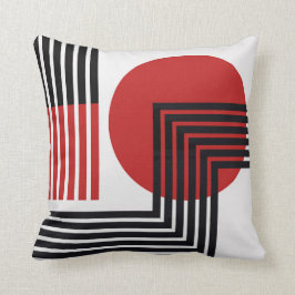 モダンの抽象的な枕黒、白い赤 クッション
