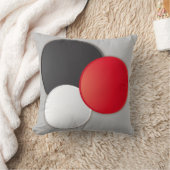 モダンの抽象的な枕黒、赤、灰色白 クッション (ブランケット)