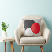 モダンの抽象的な枕黒、赤、灰色白 クッション (椅子)