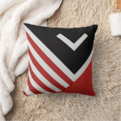 モダンの抽象的な枕黒、赤、灰色白 クッション (ブランケット)