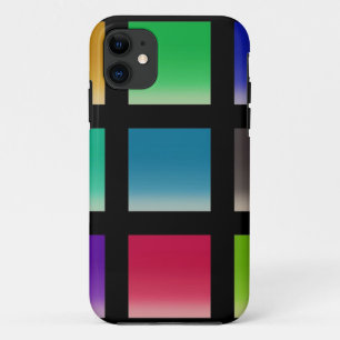 モダンの抽象的な正方形パターン iPhone 11 ケース