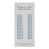 モダンの抽象的な水の青いさざ波の鉛管工 ラックカード (裏面)