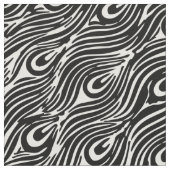 モダンの抽象的な白黒の孔雀の羽 ファブリック (クローズアップ)