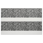 モダンの抽象的な白黒の孔雀の羽 ファブリック (ファットクウォーター)