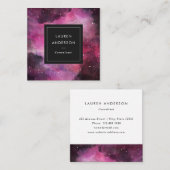 モダンの抽象的な銀河系の水彩画 スクエア名刺 (正面/裏面)