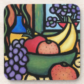 モダンの抽象的な静物画のデザート用深皿 コースター (正面)