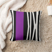 モダンの抽象芸術のスタイル、黒及び紫色の枕 クッション (ブランケット)