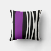 モダンの抽象芸術のスタイル、黒及び紫色の枕 クッション (裏面)