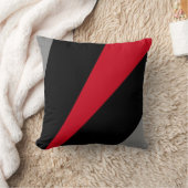 モダンの抽象芸術のスタイル、黒、赤及び灰色の枕 クッション (ブランケット)