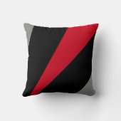 モダンの抽象芸術のスタイル、黒、赤及び灰色の枕 クッション (裏面)