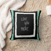 モダンの抽象芸術は、ミントとのB&Wもっと愛します クッション (ブランケット)