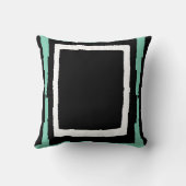 モダンの抽象芸術は、ミントとのB&Wもっと愛します クッション (裏面)