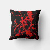 モダンの抽象芸術black&red吹きかけられたスタイルの枕 クッション (裏面)