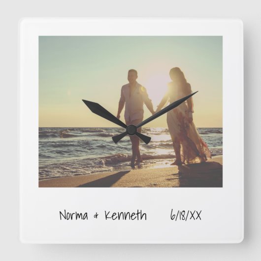 モダンの新人写真 スクエア壁時計 (正面)