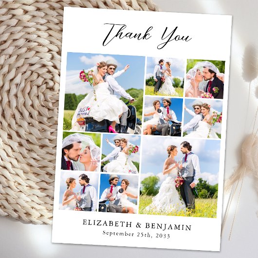 モダンの新結婚婚カスタム サンキューカード