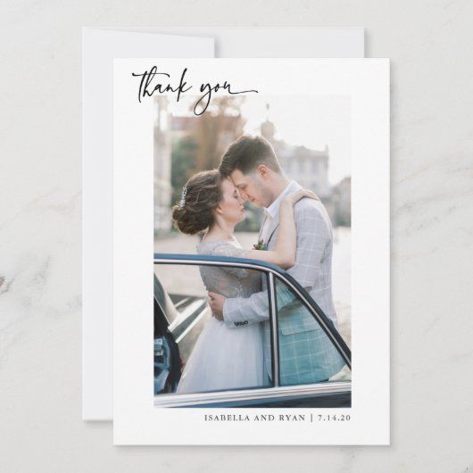 モダンの書結婚跡サンキューカード サンキューカード (正面)