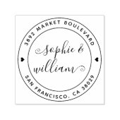 モダンの書結婚道ラウンド差出人住所 セルフインキングスタンプ (デザイン)