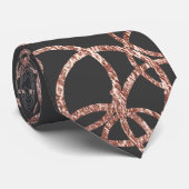 モダンの木炭黒のばら色の金ゴールドの円 ネクタイ (ロール)