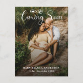 モダンの来ベビー写真妊娠 ポストカード (正面)