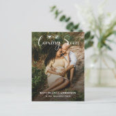 モダンの来ベビー写真妊娠 ポストカード (スタンド正面)