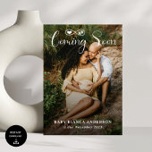 モダンの来ベビー写真妊娠 案内状