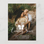 モダンの来Soon Bowベビー写真妊娠 案内ポストカード (正面)