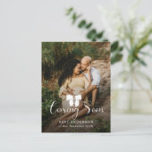 モダンの来Soon Bowベビー写真妊娠 案内ポストカード (スタンド正面)