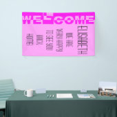 モダンの歓迎された旗 + あなたのbackgr。 及びアイディア 横断幕 (トレードショー)