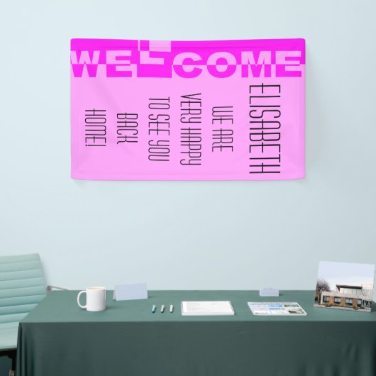 モダンの歓迎された旗 + あなたのbackgr。 及びアイディア 横断幕 (トレードショー)