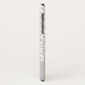 モダンの淡い色のな灰色および白い動物のヒョウのプリント Case-Mate iPhoneケース (裏面/左)