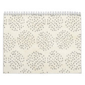 モダンの点のアイボリー及び黒く小さい点のプリント カレンダー (カバー)