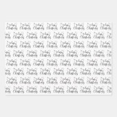 モダンの白い黒の木が聖降誕祭 ラッピングペーパーシート (正面3)