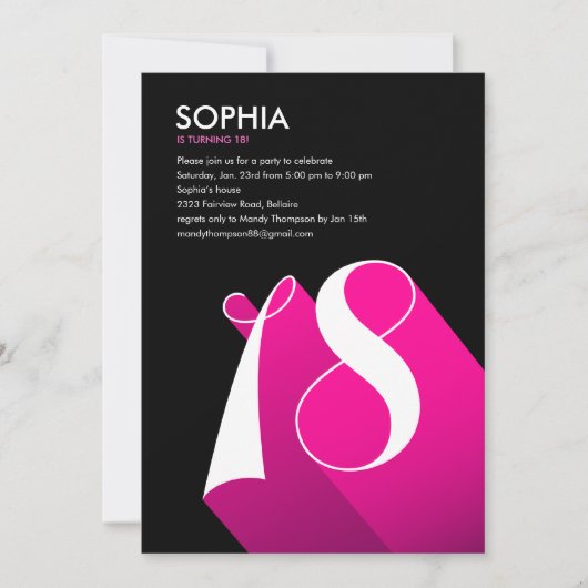 モダンの破裂音の第18バースデーパーティ招待状 招待状 (正面)