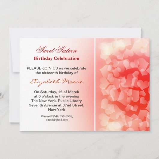 モダンの第16誕生祝いの招待 招待状 (正面)
