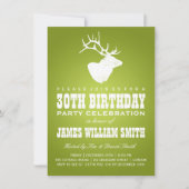 モダンの第30誕生会のシカのライムグリーン 招待状 (正面)