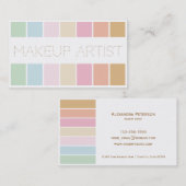 モダンの素晴らしい色のパステル調のパレットのメーキャップアーティスト 名刺 (正面/裏面)