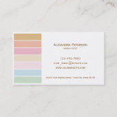 モダンの素晴らしい色のパステル調のパレットのメーキャップアーティスト 名刺 (裏面)