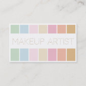 モダンの素晴らしい色のパステル調のパレットのメーキャップアーティスト 名刺 (正面)