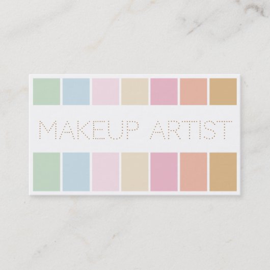 モダンの素晴らしい色のパステル調のパレットのメーキャップアーティスト 名刺 (正面)