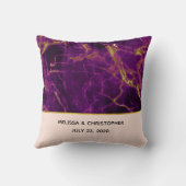 モダンの紫と金ゴールドの抽象芸術大理石 クッション (裏面)